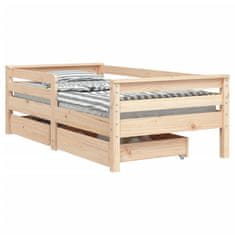 Vidaxl vidaXL Otroški posteljni okvir s predali 70x140 cm borov les