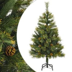 Vidaxl Umetna novoletna jelka s storži 150 cm