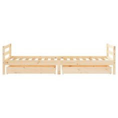 Vidaxl Otroški posteljni okvir s predali 80x200 cm trdna borovina