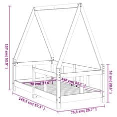 Vidaxl Otroški posteljni okvir 70x140 cm trdna borovina