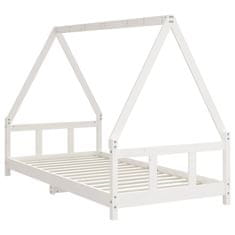 Vidaxl Otroški posteljni okvir bel 90x190 cm trdna borovina