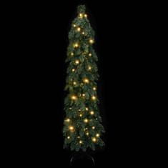 Vidaxl Umetna osvetljena novoletna jelka 80 LED diod + sneg 150 cm