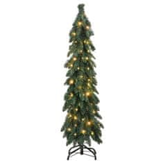 Vidaxl Umetna osvetljena novoletna jelka 80 LED diod + sneg 150 cm