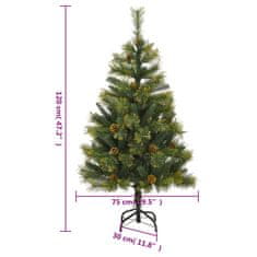 Vidaxl Umetna novoletna jelka s storži 120 cm