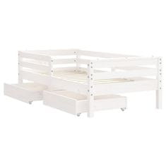 Vidaxl vidaXL Otroški posteljni okvir s predali bel 70x140 cm borov les