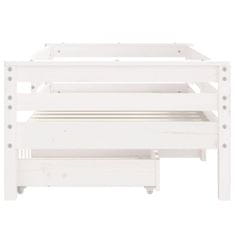 Vidaxl vidaXL Otroški posteljni okvir s predali bel 70x140 cm borov les