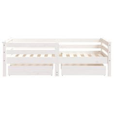 Vidaxl vidaXL Otroški posteljni okvir s predali bel 70x140 cm borov les