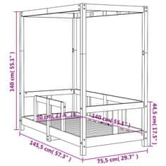 Vidaxl Otroški posteljni okvir 70x140 cm trdna borovina