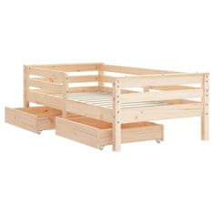 Vidaxl vidaXL Otroški posteljni okvir s predali 70x140 cm borov les