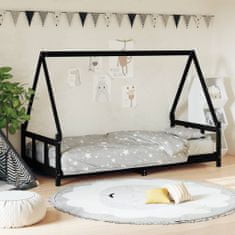 shumee Otroški posteljni okvir bel 90x200 cm trdna borovina