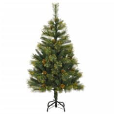 Vidaxl Umetna novoletna jelka s storži 150 cm