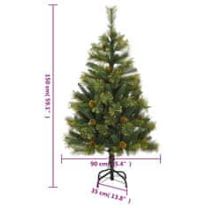 Vidaxl Umetna novoletna jelka s storži 150 cm