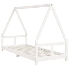 Vidaxl Otroški posteljni okvir bel 80x200 cm trdna borovina