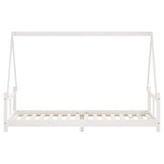 Vidaxl Otroški posteljni okvir bel 80x200 cm trdna borovina