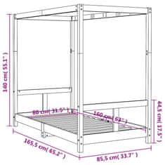 Vidaxl Otroški posteljni okvir bel 80x160 cm trdna borovina