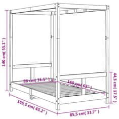 Greatstore Otroški posteljni okvir bel 80x160 cm trdna borovina