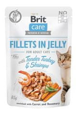 Brit Care Cat Fileti v želeju s puranom in kozicami 85g