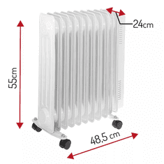 Adler Grelec oljni 11-reber, AD 7817, 2500W, 3-moči, termostat
