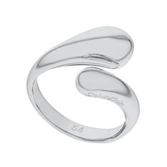 Calvin Klein Brezčasni jekleni prstan s skulpturiranimi kapljicami 35000192 (Obseg 52 mm)