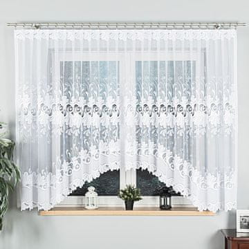 shumee KASJANA - Že izdelana žakard zavesa z izrezom na dnu - 420x160 cm - bela