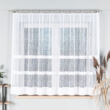 shumee WIKTORIA - Že izdelana žakard zavesa z ravnim robom - 310x160 cm - bela