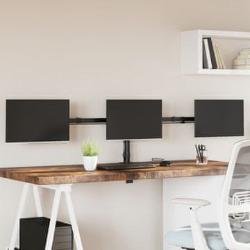 Vidaxl vidaXL Trojno stojalo za monitor, črno, jeklo, VESA 75/100 mm