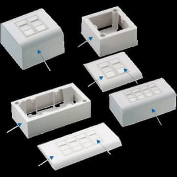 DATACOM Modul podatkovne vtičnice STP CAT5E 4xRJ45 za vgradnjo v steno
