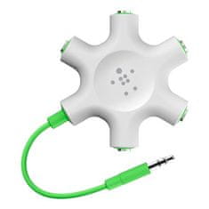 Belkin RockStar 5-portni 3,5-žični adapter za slušalke - bel