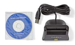 Nedis Bralnik pametnih kartic CRDRU2SM3BK/ Smart Card ID-1/ eCitizen/ standardni biometrični čipi/ USB 2.0/ črna