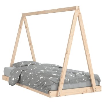 Vidaxl Otroški posteljni okvir 90x190 cm trdna borovina