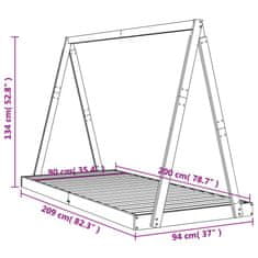Vidaxl Otroški posteljni okvir 90x200 cm trdna borovina