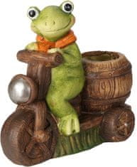 ProGarden Keramični cvetlični lonček žaba na motornem kolesu KO-095752180moto