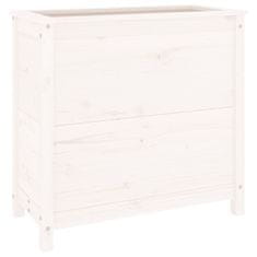 Vidaxl Vrtno cvetlično korito belo 82,5x40x78 cm trdna borovina