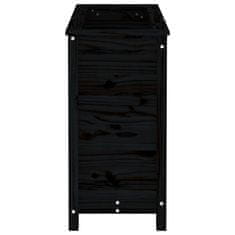 Vidaxl Vrtno cvetlično korito črno 82,5x40x78 cm trdna borovina