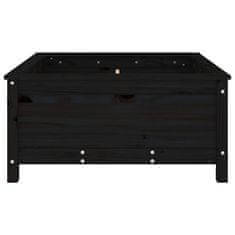 Vidaxl Vrtno cvetlično korito črno 82,5x82,5x39 cm trdna borovina