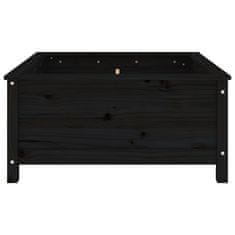 Vidaxl Vrtno cvetlično korito črno 82,5x82,5x39 cm trdna borovina