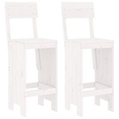 Vidaxl vidaXL Barski stoli, komplet 2 kosov, beli, 40x48,5x115,5 cm, borovina