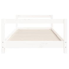 Vidaxl Otroški posteljni okvir bel 80x200 cm trdna borovina