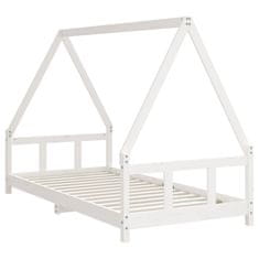 Vidaxl Otroški posteljni okvir bel 90x190 cm trdna borovina
