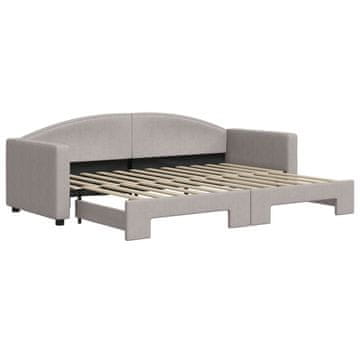 Vidaxl Izvlečna dnevna postelja temno taupe 80x200 cm blago