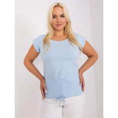 RELEVANCE Ženska bluza z izrezom plus size ASHA svetlo modra RV-BZ-8929.04P_402313 Univerzalni