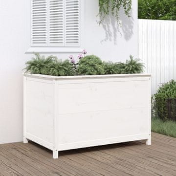 Vidaxl vidaXL Dvignjen vrtni sadilnik, bel, 119,5 x 82,5 x 78 cm, bor
