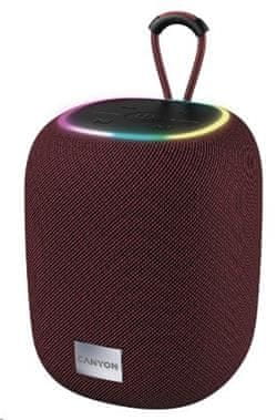 Canyon Zvočnik BSP-8, RGB, BT V5.2, BLUETRUM AB5362B, 1x10W, USB-C, USB-A, microSD, AUX, rdeč