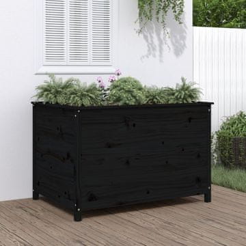 Vidaxl vidaXL Dvignjen vrtni sadilnik, črn, 119,5 x 82,5 x 78 cm, bor