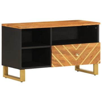 Vidaxl TV omarica rjava in črna 80x33,5x46 cm trden mangov les