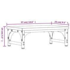 Greatstore Stojalo za zaslon dimljeni hrast 37x23x14 cm inženirski les