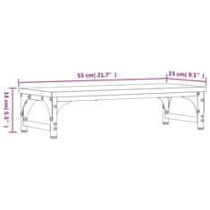 Vidaxl Stojalo za zaslon siva sonoma 55x23x14 cm inženirski les