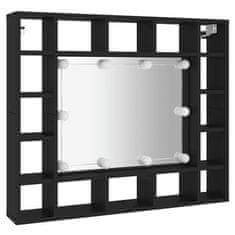 Vidaxl LED omarica z ogledalom črna 91x15x76,5 cm