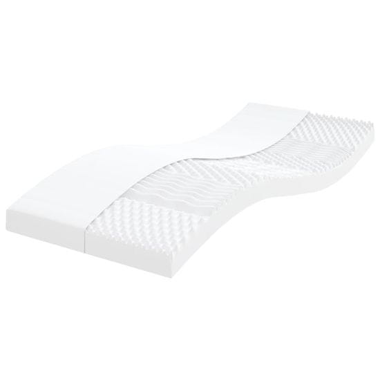 shumee vidaXL Vzmetnica iz pene bela 90x220 cm 7-conska trdota 20 ILD