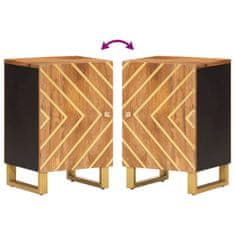Vidaxl Kopalniška omarica rjava in črna 38x33,5x58 cm trden mango